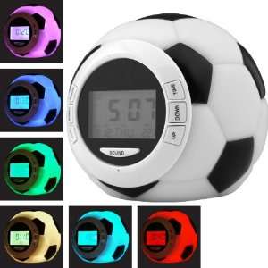  Soccer Clock w/ Alarm, Date, Natural Sounds & Color 