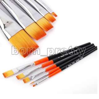   Size Uv Gel Nail Art Flat Brush No.1/2/3/4/5 Nail art brush kit  