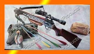 150LBs 150 lbs Wooden Hunting Crossbows 14 Arrows Scope  