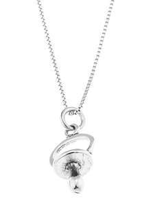 STERLING SILVER BABY   INFANT PACIFIER CHARM WITH BOX CHAIN NECKLACE 