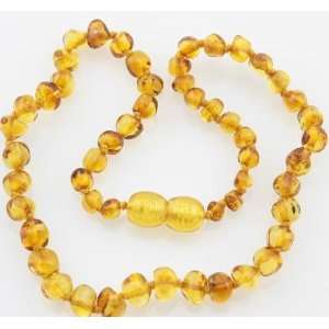  Baltic Amber Baby Teething Necklace w/Satin Jewelry Pouch 