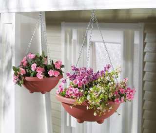 Set 2 In/ Outdoor Hanging Basket Planters Plastic Yard Garden Decor 