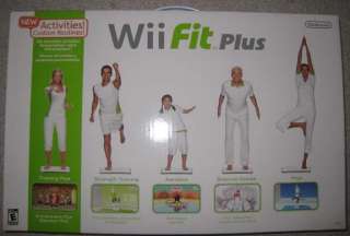 BLACK NINTENDO WII CONSOLE SYSTEM+WII FIT PLUS 2 PLAYER 045496880019 