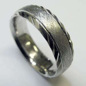 SE3143 6.00 Millimeters White Gold Wedding Band Ring showing Brushed 