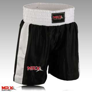 MRX Boxing Shorts Muay Kickboxing Thai Short Training Black & White 