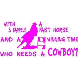  COWGIRL BARREL RACING DECAL HOT PINK 1639 Everything 