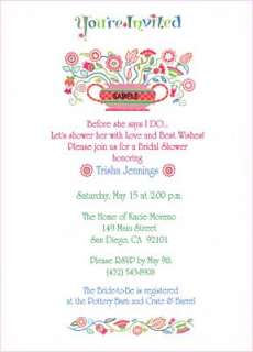 Bohemian Theme Bridal Shower Invitations Personalized  