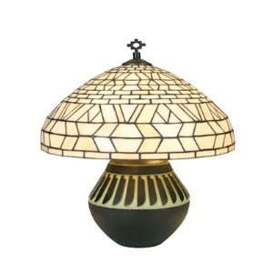   Tiffany 17in H Navajo Basket Pottery Table Lamp