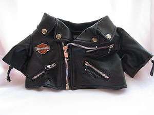 Build A Bear Size or Friends Harley Davidson Motorcycle Jacket with 