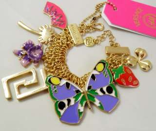 Auth Versace H&M Butterfly Multi Charm Bracelet  