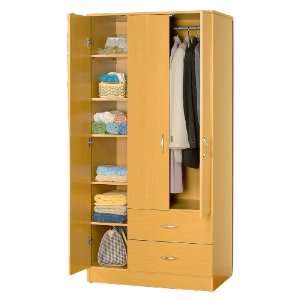  ABC Wardrobe Bedroom Armoire with 3 Doors and 2 Drawers in 