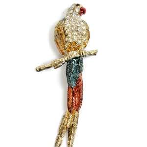  Rhinestone Jeweled Bird Brooch 