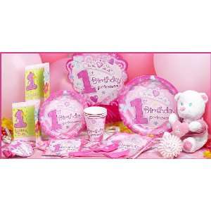 1st Birthday Princess Party Supplies Tableware for 16 