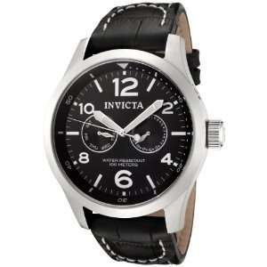   0764 II Collection Black Dial Black Leather Watch Invicta Watches