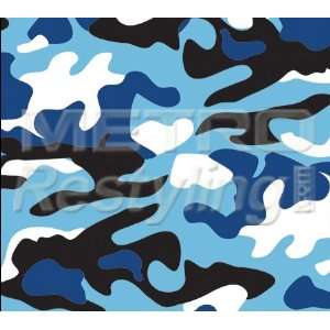   Blue Camouflage Vinyl Wrap Decal Adhesive Backed Sticker Film 48x60