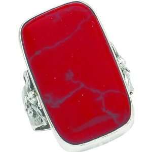  Sterling Silver Bloodstone Rectangle Ring Sz 7 Jewelry