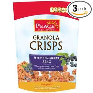 Peace Granola Crisps, Wild Blueberry Flax, 10.4 Ounce (Pack of 3)