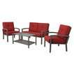   Home™ Smithwick 4 Piece Metal Patio Conversation Furniture Set   Red