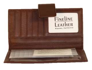 New Bifold Womens Leather Checkbook Wallet. Premium American Cowhide 
