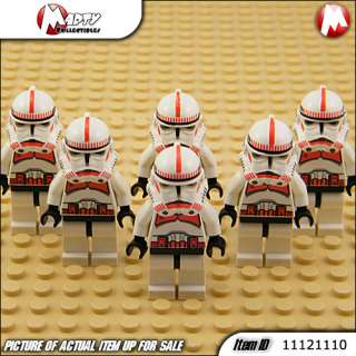 LOT of 6x Clone Trooper Ep. 3 (Red Shock) LEGO Minifigure Star Wars 