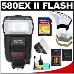  Canon Speedlite 580EX II Flash with 16GB SD Card + Softbox 