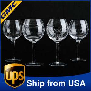 Clear Crystal Wine Balloon Glasses Goblet stemware 4 pcs  