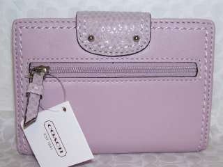 NWT COACH LAVENDER LEATHER TURNLOCK WALLET 43608  