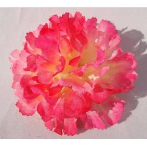  ~Pink Yellow Carnation Hair Flower Clip, Brand New 