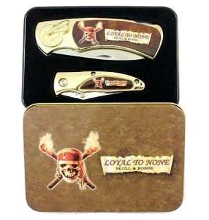 COLLECTORS 2 Piece Set ~ PIRATE SKULL KNIVES ~ Loyal To None ~ SS 