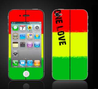 iPhone 4 One Love Reggae Skin rasta colors ip4rasta  