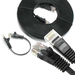 ft CAT6 Flat Patch Cable Black  Industrial & Scientific