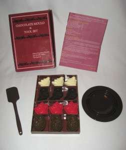 HOLIDAY CHOCOLATE MOLDS & TOOL SET INCLUDES 12 MOLDS, DOUBLE BOILER 