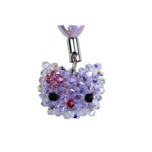   Swarovski Crystal Cell Phone Charm Hello Kitty Purple 