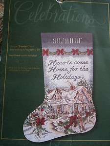 Bucilla Counted Cross Stitch Christmas Stocking Kit,HOLIDAY AT HOME 