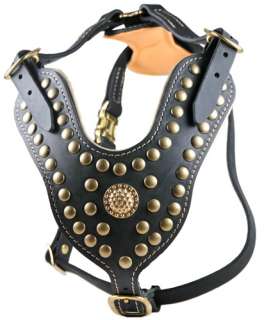 dean tyler s handmade leather harness with luxury brass studs