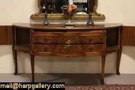 Demilune Half Round Console or Sideboard, Hand Painted  