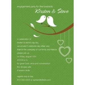  Love Birds Olive Couples Shower Invitation