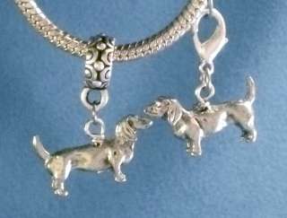 Daschund Silver Dog Charms European Bead Fits All Bracelets +add a 