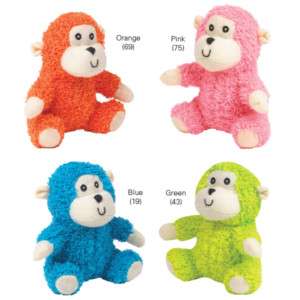 Zanies Puppy Toys Fuzzy Plush Squeaky Monkey Dog Toy  