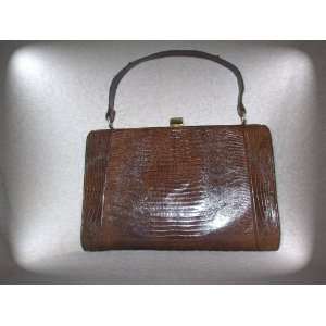 Lizard   Alligator   Crocodile Handbags / Pocketbooks / Purses (Brown 