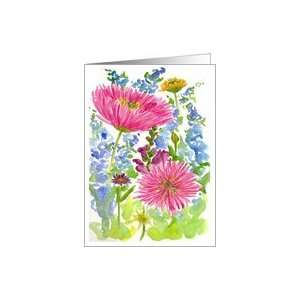  Pink Dahlia Flower Bouquet Blank Note Card Card Health 