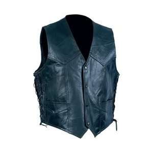 Diamond Plate Rock Design Genuine Buffalo Leather Vest Full Lining 
