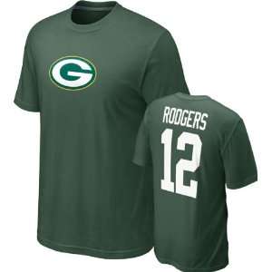 Aaron Rodgers #12 Green Nike Green Bay Packers Name & Number T Shirt