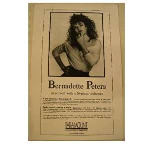 Bernadette Peters Handbill Poster In Concert