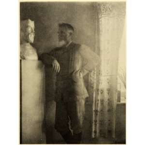 1925 Print George Bernard Shaw Bust Historic Joseph Pennell Playwright 