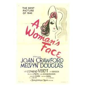   Womans Face Poster C 27x40 Joan Crawford Conrad Veidt Melvyn Douglas