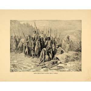  1894 Print Alexander Great War Darius Body Gustave Dore 