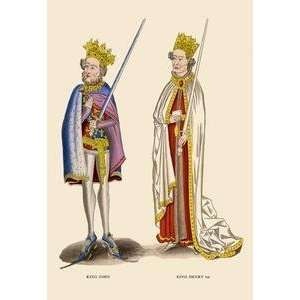  Vintage Art King John and King Henry 1st   08542 8