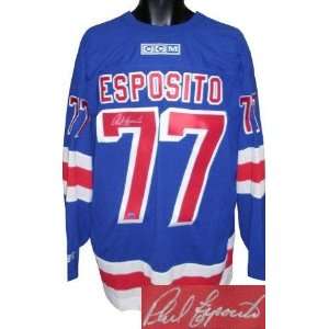 Phil Esposito Signed Jersey   Blue CCM   Autographed NHL Jerseys