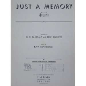  Just A Memory (Sheet Music) Ray Henderson (Music By) and 